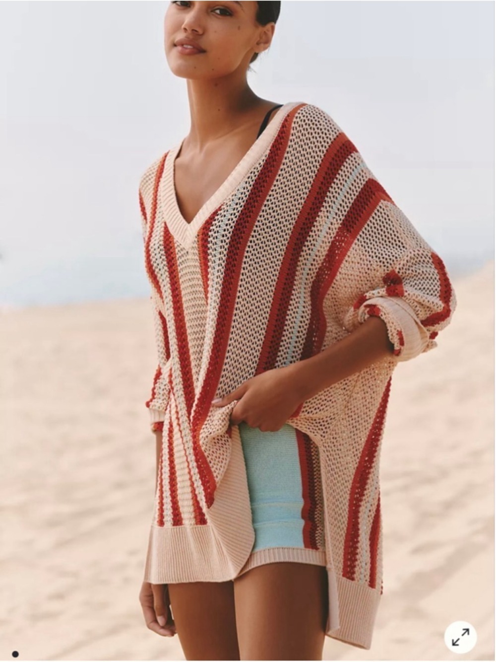 Celandine Sweater Oversized Anthropologie Beach Resort Wear Coastal